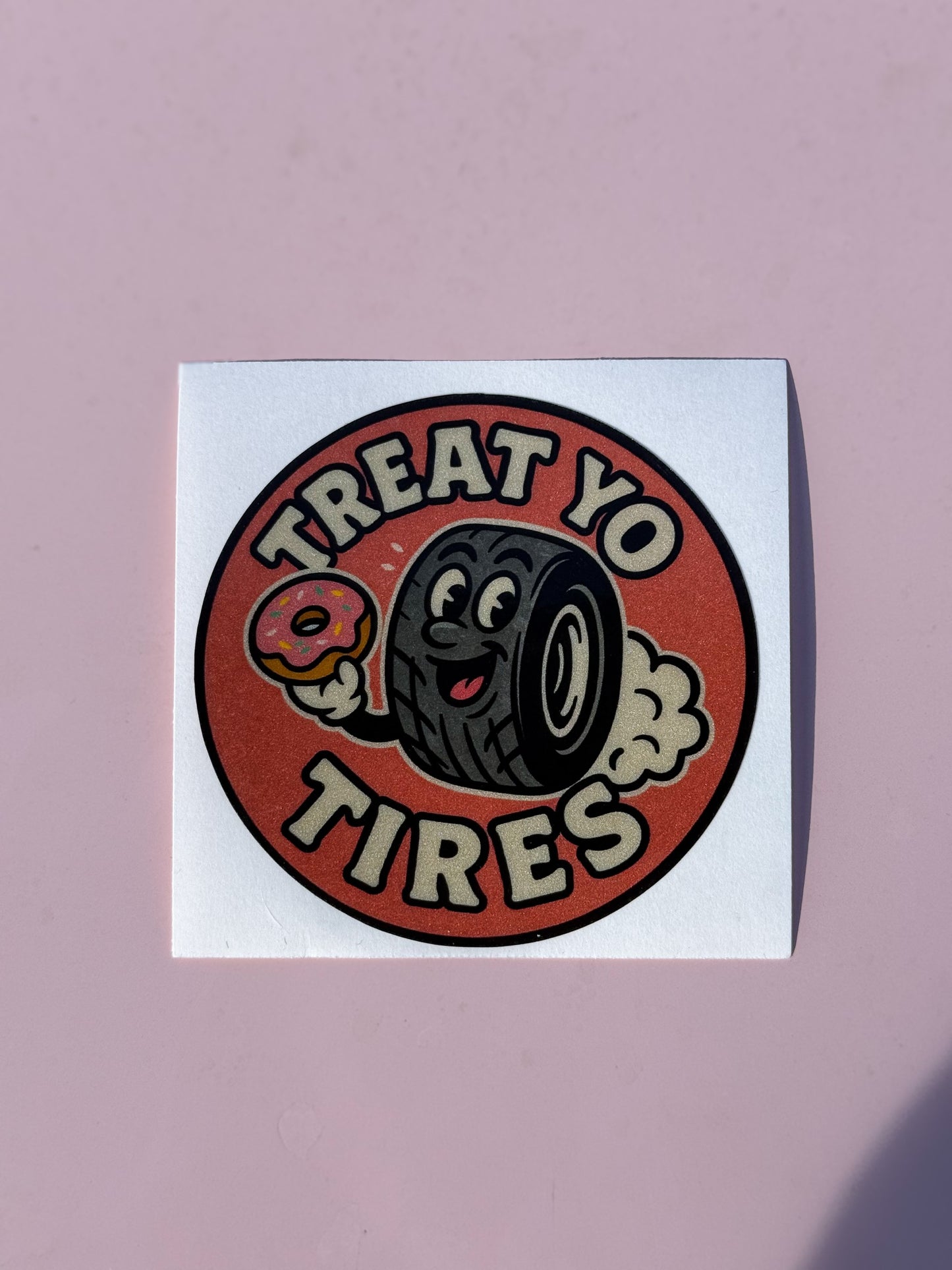 Reflective Treat Yo Tires Sticker