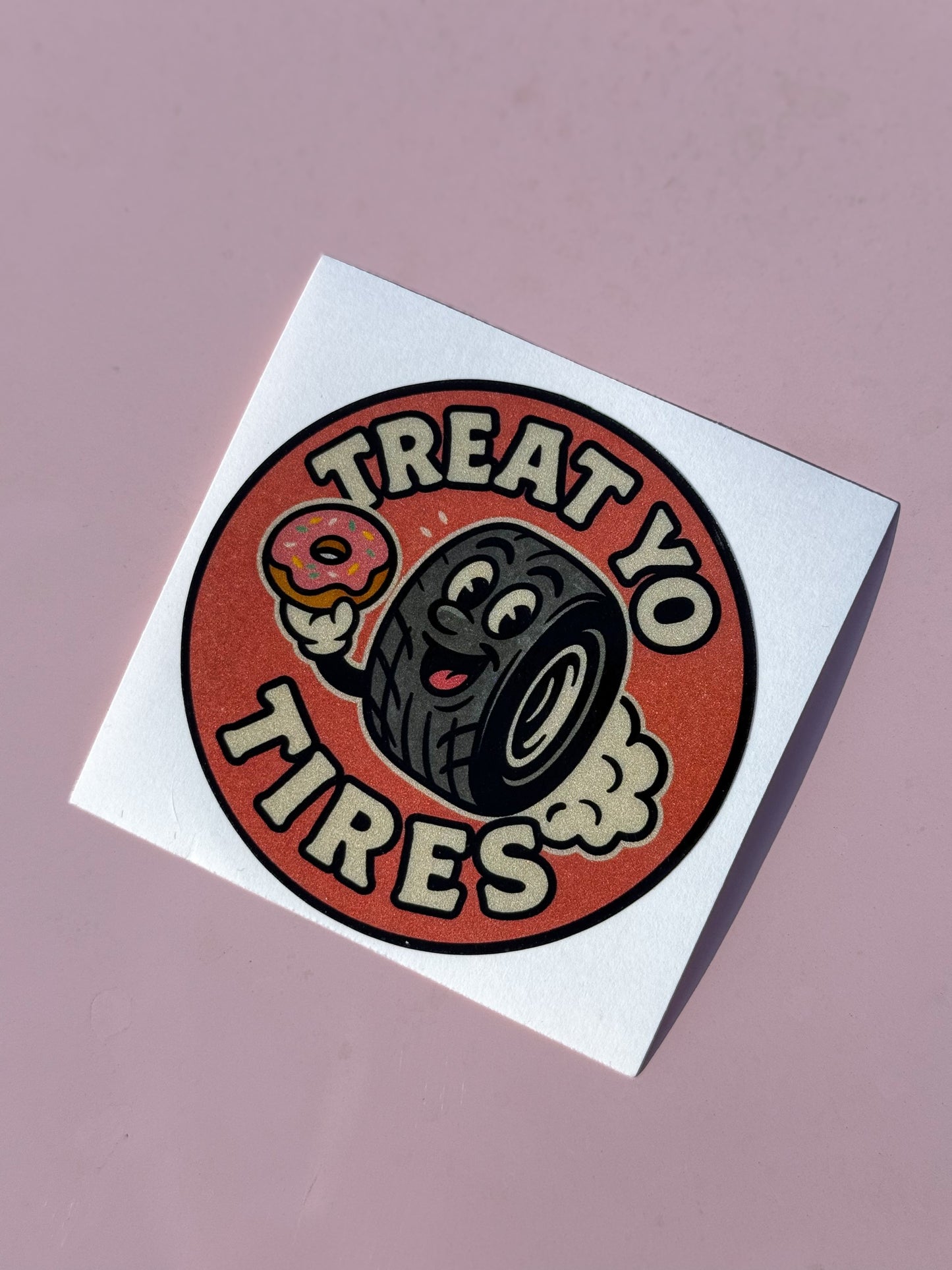 Reflective Treat Yo Tires Sticker